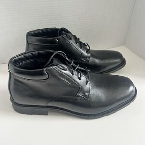 Rockport Black Leather Boots Men's Size 9.5 Lace Up New